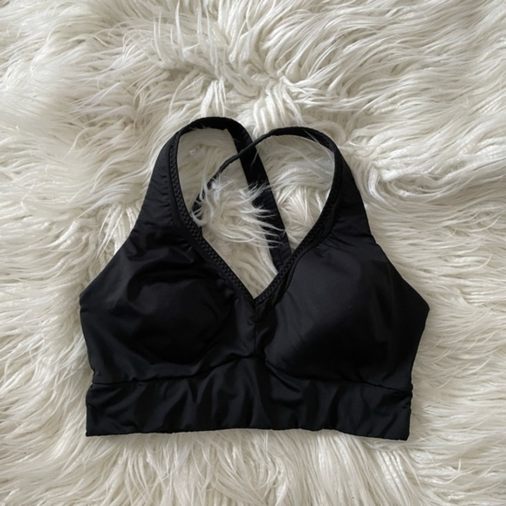 Athleta black sports bra size M adjustable band